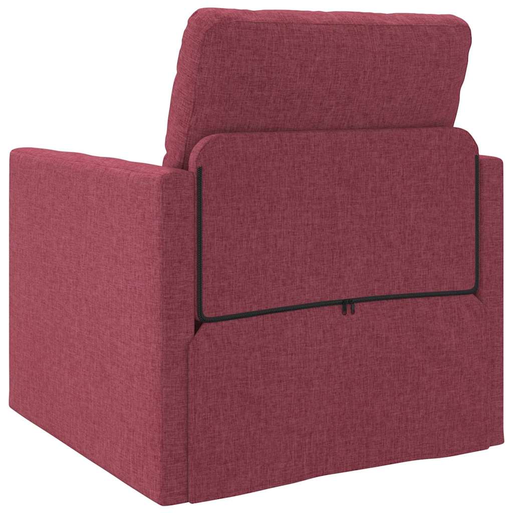 Floor Sofa Bed with Cushion Wine red 74 x 77 x 81 cm Fabric
